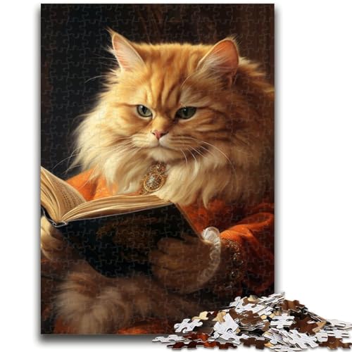 Puzzle für Teenager, Katzen-Lesebuch, 1000-teiliges Puzzle, Stressabbau, schwierige Herausforderung, Heimdekorationsspielzeug (26x38cm) von GKJPOXZJ