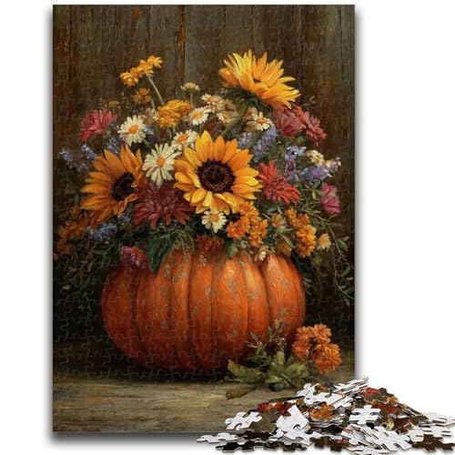 Puzzle für Teenager, Kürbis-Sonnenblume, 1000 Teile, anspruchsvolles Spiel, ganze Familie (75x50cm) von GKJPOXZJ