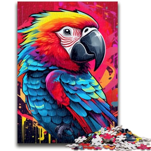 Puzzle für Teenager, Papagei, 1000 Teile, Stressabbau, schwierige Herausforderung, Heimdekorationsspielzeug (26x38cm) von GKJPOXZJ