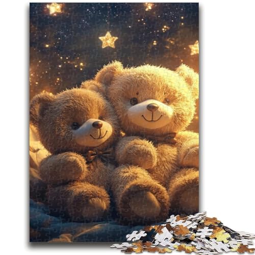 Puzzle für Teenager, Teddybär, 1000 Teile, Stressabbau, Staycation, Zeit totschlagen, Liebe zwischen Paaren stärken (26x38cm) von GKJPOXZJ