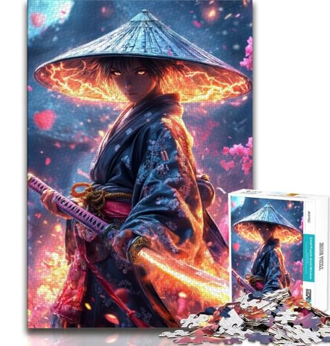 Puzzle für Teenager, geheimnisvoller Ninja-Samurai, Familienspiel zum Stressabbau, schwierige Herausforderung, stärkt die Liebe zwischen Paaren, 75x50cm von GKJPOXZJ