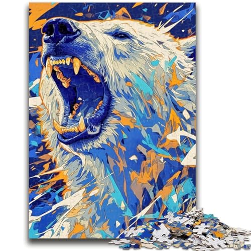 Puzzle für Teenager, weißer Eisbär, 1000 Teile, anspruchsvolles Spiel, ganze Familie (75x50cm) von GKJPOXZJ