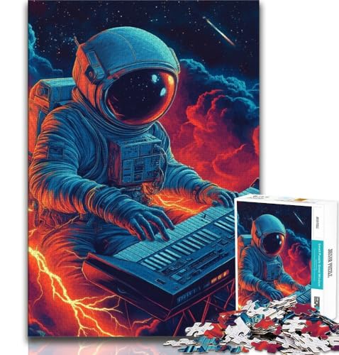 Puzzle mit 1000 Teilen, Motiv: Astronaut spielt Musik, Geschenk für Erwachsene, Stressabbau, Zeitvertreib zu Hause, mit passendem Poster und Quizblatt, 38x26cm Puzzle mit 1000 Teilen, Motiv: Astronaut spielt Musik, Geschenk für Erwachsene, Stressabbau, Zeitvertreib zu Hause, mit passendem Poster und Quizblatt, 38x26cm von GKJPOXZJ