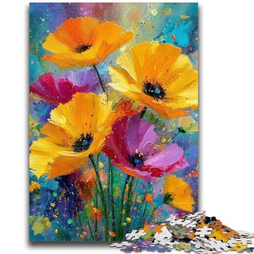 Puzzle mit 1000 Teilen für Erwachsene, Blumen in Einer Vase malen, Teenager-Puzzles, lustige Spiele, jedes Teil ist einzigartig – anspruchsvolles Familienspiel (75x50cm) von GKJPOXZJ