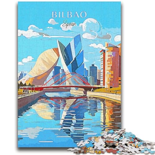 Puzzle mit 1000 Teilen für Erwachsene, Geschenke, Spanien, Bilbao, Reise, 1000 Teile für Teenager, lustige Spiele, jedes Teil ist einzigartig – anspruchsvolles Familienspiel (26x38cm) von GKJPOXZJ