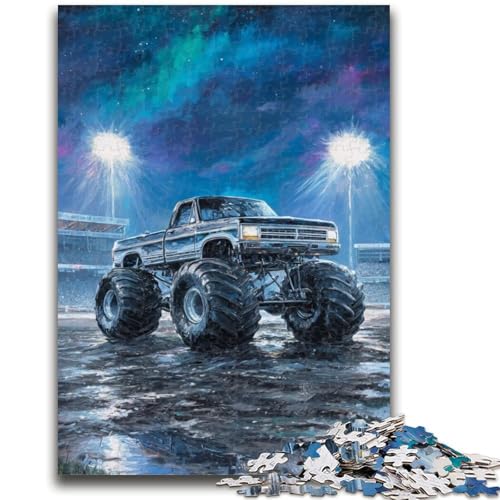Puzzle mit 1000 Teilen für Erwachsene, Psychedelic Monster Truck, 1000-teiliges Puzzle, Familienunterhaltungsspielzeug mit passendem Poster und Quizblatt, (38x26cm) von GKJPOXZJ