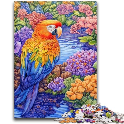 Puzzle mit 1000 Teilen für Teenager, Bunte Papageien-Puzzles für Erwachsene, Stressabbau, schwierige Herausforderung, Wichtelgeschenke (26x38cm) von GKJPOXZJ