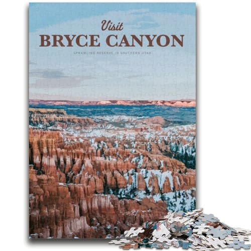 Puzzle mit 1000 Teilen für Teenager, Geschenke zum Thema „Besuchen Sie Bryce Canyon“, Quizspiel, ganze Familie (50x75cm) von GKJPOXZJ