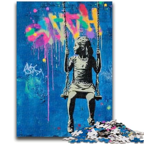 Puzzle mit 1000 Teilen für Teenager, Graffiti, kleines Mädchen, 1000 Teile für Teenager, Stressabbau, schwierige Herausforderung, Wichtelgeschenke (26x38cm) von GKJPOXZJ