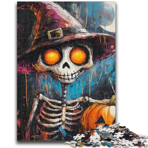 Puzzle mit 1000 Teilen für Teenager, Halloween-Skelett, 1000 Teile für Teenager, pädagogisches Spielzeug zum Stressabbau, tolle Geschenke und Spielzeuge (75x50cm) von GKJPOXZJ