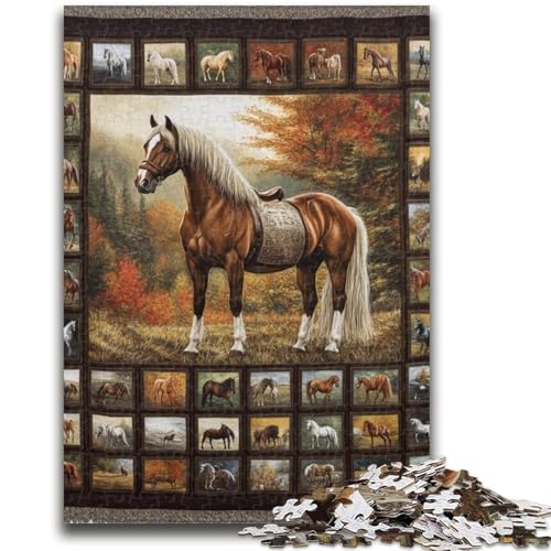 Puzzle mit 1000 Teilen für Teenager, Pferdecollage, 1000-teiliges Puzzle, Lernspiele, Heimdekoration, Geburtstagsgeschenk, Geschenke, Wandkunst (75x50cm) von GKJPOXZJ
