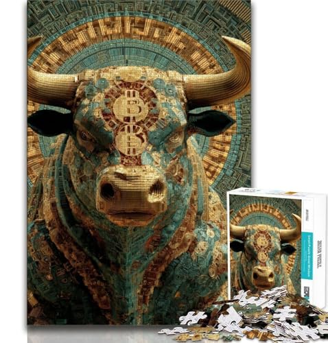 Puzzle mit 1000 Teilen für Teenager, Stiermalerei, anspruchsvolles Spiel und Lernspiel für die ganze Familie zum Geburtstag, Weihnachten, 38x26cm Puzzle mit 1000 Teilen für Teenager, Stiermalerei, anspruchsvolles Spiel und Lernspiel für die ganze Familie zum Geburtstag, Weihnachten, 38x26cm von GKJPOXZJ