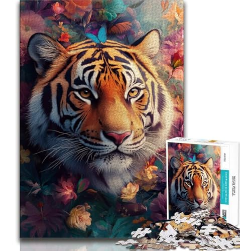 Puzzle mit 1000 Teilen für Teenager, Tiger, hilft dem Gehirn, süchtig machendes Spielzeug zu trainieren, um Geduld zu fördern, perfekte Dekoration, 75x50cm von GKJPOXZJ