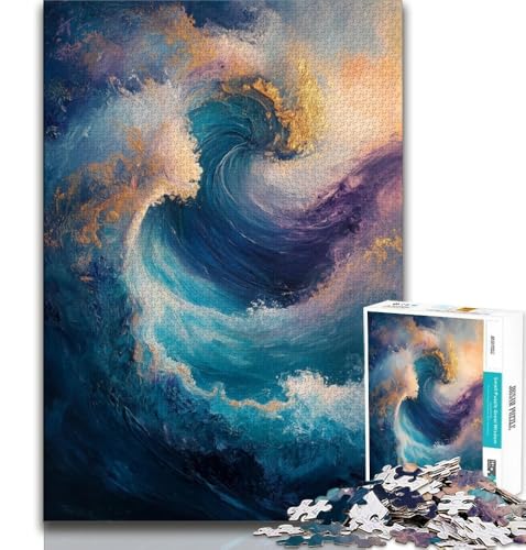 Puzzle mit 1000 Teilen für Teenager, Wellen, anspruchsvolles Spiel und Lernspiel für die ganze Familie zum Geburtstag, Weihnachten, 38x26cm von GKJPOXZJ