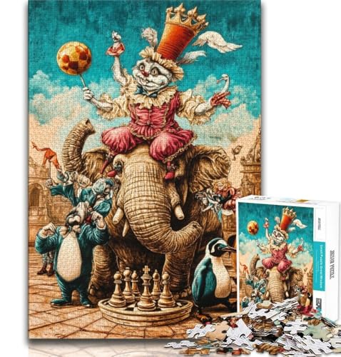 Puzzle mit 1000 Teilen für Teenager, Zirkustiere, anspruchsvolles Spiel und Lernspiel für die ganze Familie zum Geburtstag, Weihnachten, 38x26cm Puzzle mit 1000 Teilen für Teenager, Zirkustiere, anspruchsvolles Spiel und Lernspiel für die ganze Familie zum Geburtstag, Weihnachten, 38x26cm von GKJPOXZJ
