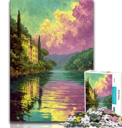 Puzzle mit 1000 Teilen zum Malen für Erwachsene, Stressabbau, schwierige Herausforderung, ganze Familie, 75x50cm von GKJPOXZJ