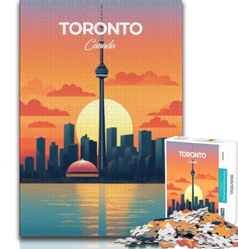 Puzzle mit Toronto-Reisedruck für Teenager, 1000 Teile, anspruchsvolles Spiel, Geschenke für die ganze Familie, 38x26cm Puzzle mit Toronto-Reisedruck für Teenager, 1000 Teile, anspruchsvolles Spiel, Geschenke für die ganze Familie, 38x26cm von GKJPOXZJ