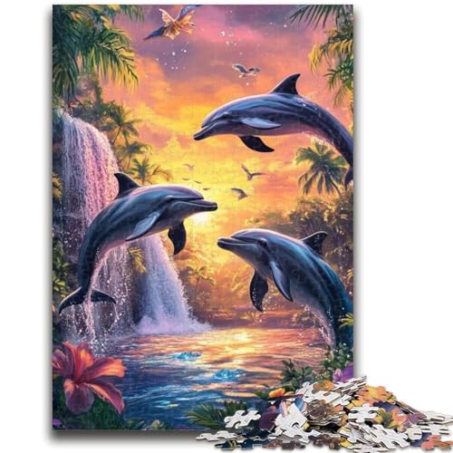 Puzzles 1000 Teile für Teenager Dream Dolphin Teenager-Puzzles, Quizspiel, Wanddekoration, einzigartige Geburtstags (38x26cm) von GKJPOXZJ