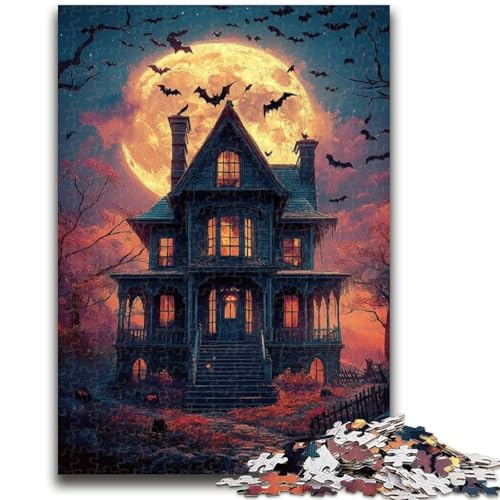 Puzzles für Erwachsene, 1000 Halloween-Schloss-Puzzles für Erwachsene, Lernspielzeug, Familienspiele, einzigartige Geburtstags- und Geschenkideen (75x50cm) von GKJPOXZJ