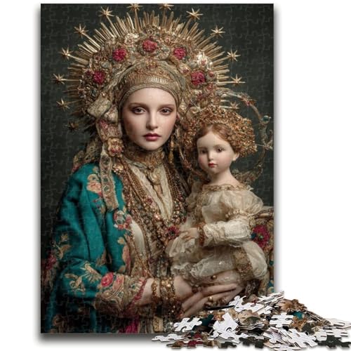 Puzzles für Erwachsene, 1000 Puzzles mit dem Porträt von Maria, der Mutter, Lernspiele, Heimdekoration, geeignet für die Schreibtischdekoration (38x26cm) von GKJPOXZJ