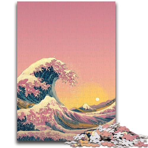 Puzzles für Erwachsene im japanischen Stil, Wellen-Puzzles für Teenager, lehrreich ganze Familie (26x38cm) von GKJPOXZJ
