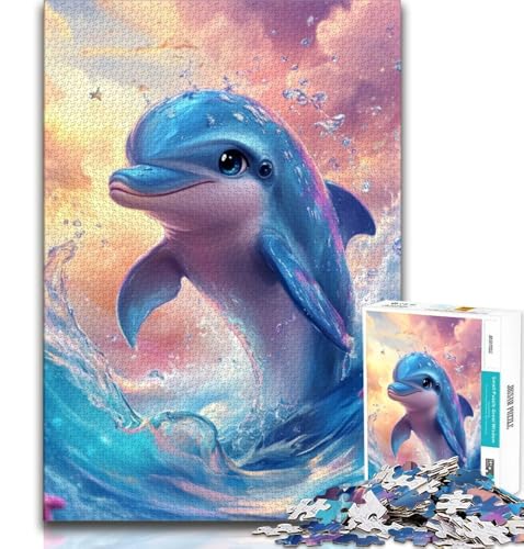 Puzzles für Erwachsene und Jugendliche, 1000 Teile, Delphin, Lernspiele, Heimdekoration, Lernspiel für Geburtstag, Weihnachten, 38x26cm von GKJPOXZJ