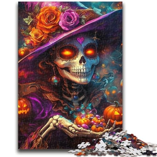 Puzzles für Erwachsene und Jugendliche, 1000 Teile, Halloween-Skelett-Puzzles für Erwachsene, anspruchsvolles Spiel, ganze Familie (75x50cm) von GKJPOXZJ