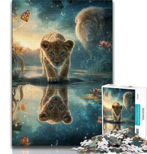 Puzzles für Erwachsene und Jugendliche, 1000 Teile, Löwenbabys, Lernspiele, Heimdekoration, Lernspiel für Geburtstag, Weihnachten, 75x50cm von GKJPOXZJ