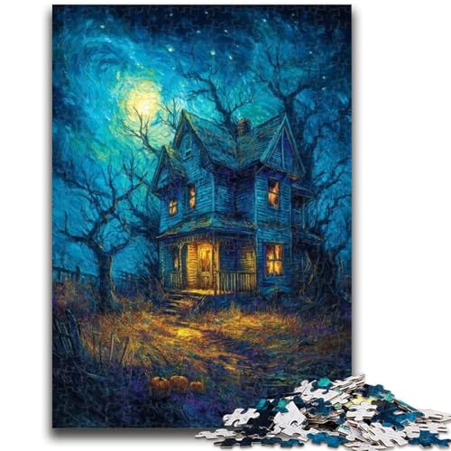 Puzzles für Erwachsene und Jugendliche, Halloween-Skelettlandschaft, Puzzle für Erwachsene, Herausforderung der Gehirnintelligenz, süchtig machendes Spielzeug für die Heimdekoration (38x26cm) von GKJPOXZJ