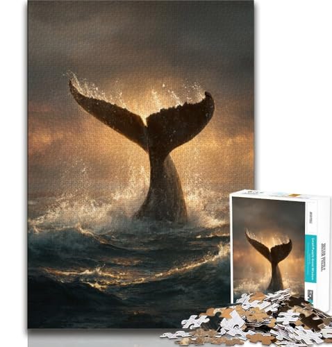 Puzzles für Erwachsene und Jugendliche, Puzzle „Geheimnisvoller Wal“, anspruchsvolles Spiel, ganze Familie, 38x26cm von GKJPOXZJ