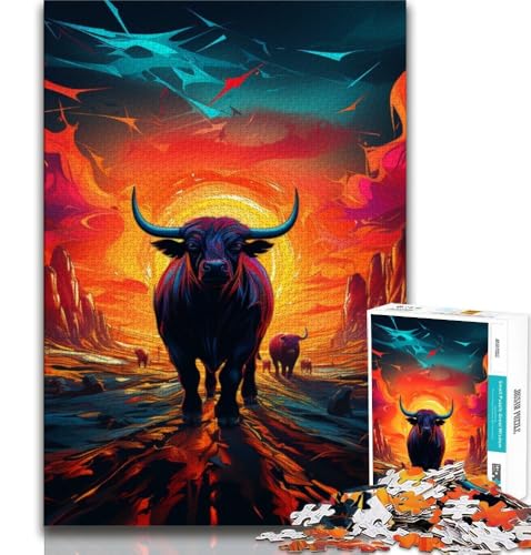 Puzzles für Erwachsene und Jugendliche, Puzzle „Psychedelic Buffalo“, anspruchsvolles Spiel, ganze Familie, 38x26cm Puzzles für Erwachsene und Jugendliche, Puzzle „Psychedelic Buffalo“, anspruchsvolles Spiel, ganze Familie, 38x26cm von GKJPOXZJ