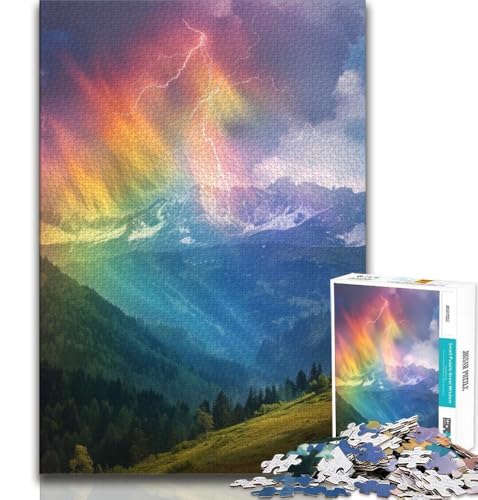 Puzzles für Erwachsene und Jugendliche, Puzzle „Regenbogenblitz“, anspruchsvolles Spiel, ganze Familie, 75x50cm von GKJPOXZJ