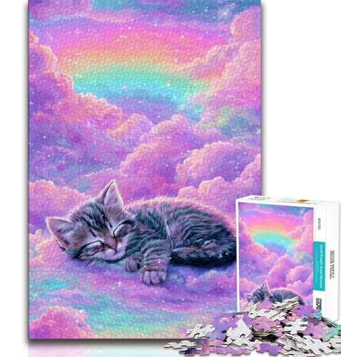 Puzzles für Erwachsene und Jugendliche, Puzzle „Verträumtes Kätzchen“, anspruchsvolles Spiel, ganze Familie, 38x26cm von GKJPOXZJ