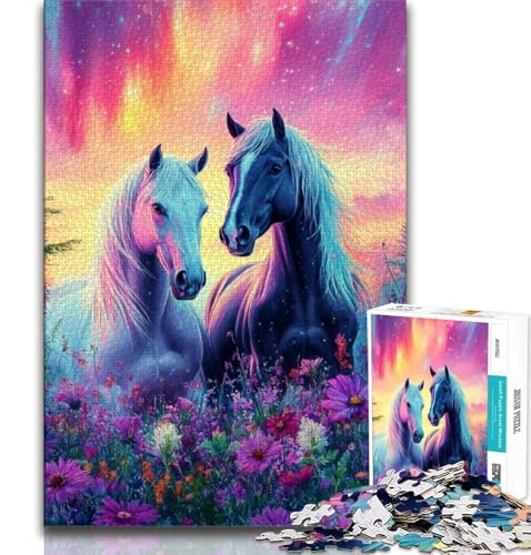 Puzzles für Erwachsene und Jugendliche, Puzzle Pferde unter der Aurora, pädagogisches Familienspiel, geeignet als Schreibtischdekoration, 38x26cm Puzzles für Erwachsene und Jugendliche, Puzzle Pferde unter der Aurora, pädagogisches Familienspiel, geeignet als Schreibtischdekoration, 38x26cm von GKJPOXZJ
