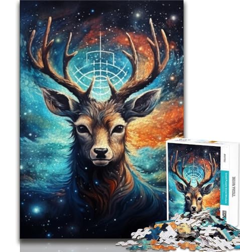 Puzzles für Erwachsene und Jugendliche, Puzzle Sternenhimmel-Hirsch, anspruchsvolles Spiel, ganze Familie, 38x26cm von GKJPOXZJ