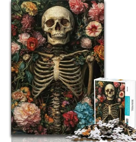 Puzzles für Erwachsene und Jugendliche, Puzzle mit Totenkopf-Blumen, anspruchsvolles Spiel, ganze Familie, 38x26cm Puzzles für Erwachsene und Jugendliche, Puzzle mit Totenkopf-Blumen, anspruchsvolles Spiel, ganze Familie, 38x26cm von GKJPOXZJ