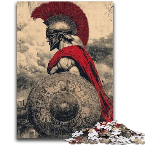 Puzzles für Erwachsene und Jugendliche, Spartanischer Krieger, Mal-Puzzle, Lernspiele, Heimdekoration, geeignet für die Schreibtischdekoration (38x26cm) von GKJPOXZJ