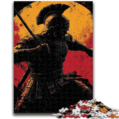 Puzzles für Erwachsene und Jugendliche, Spartanischer Krieger, Mal-Puzzle, Lernspiele, Heimdekoration, geeignet für die Schreibtischdekoration (38x26cm) von GKJPOXZJ