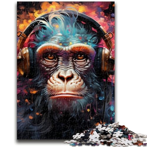 Puzzles für Erwachsene und Jugendliche Bunte Affenpuzzles für Erwachsene mit passendem Poster und Quizblatt für Kinder ab 14 Jahren (75x50cm) von GKJPOXZJ