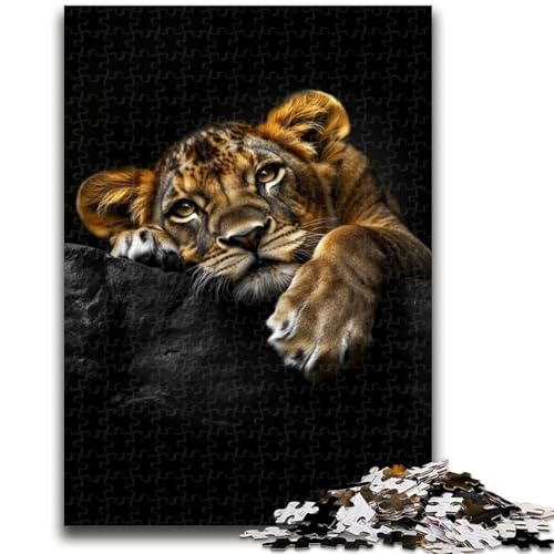 Puzzles für Erwachsene und Jugendliche Löwenjunges-Puzzles für Erwachsene, mit passendem Poster und Quizblatt für Kinder ab 14 Jahren (75x50cm) von GKJPOXZJ
