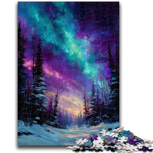 Puzzles für Erwachsene und Teenager, 1000 Teile, Aurora-Ölgemälde, Teenager-Puzzles, Lernspiele, Heimdekoration, geeignet für die Schreibtischdekoration (50x75cm) von GKJPOXZJ