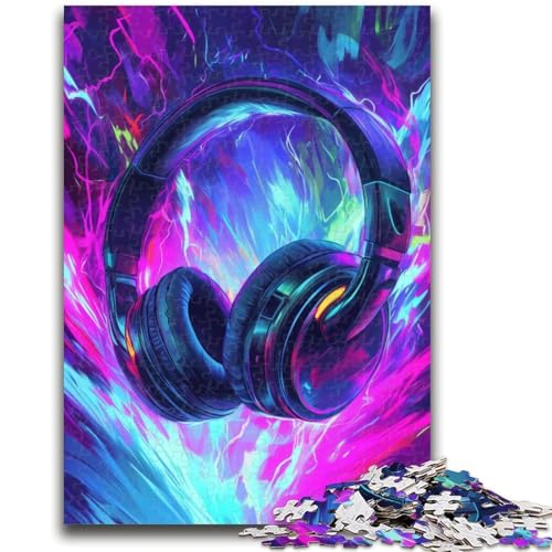 Puzzles für Erwachsene und Teenager, 1000 Teile, Kopfhörer-Puzzles für Teenager, lustige Spiele, Wanddekoration, einzigartige Geburtstags (38x26cm) von GKJPOXZJ