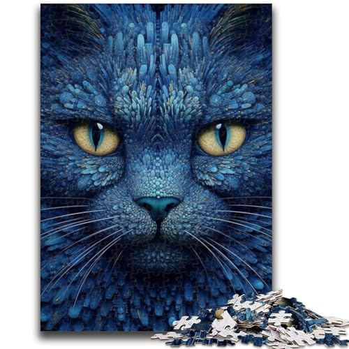 Puzzles für Erwachsene und Teenager, 1000 Teile, psychedelische Katzen-Puzzles für Teenager, Lernspiele, Heimdekoration, geeignet für die Schreibtischdekoration (50x75cm) von GKJPOXZJ