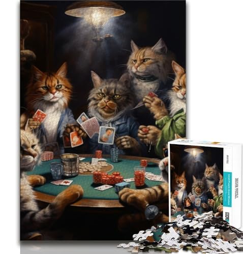Puzzles für Erwachsene und Teenager, Puzzle „Katzen Spielen Poker“, anspruchsvolles Spiel, ganze Familie, 38x26cm Puzzles für Erwachsene und Teenager, Puzzle „Katzen Spielen Poker“, anspruchsvolles Spiel, ganze Familie, 38x26cm von GKJPOXZJ