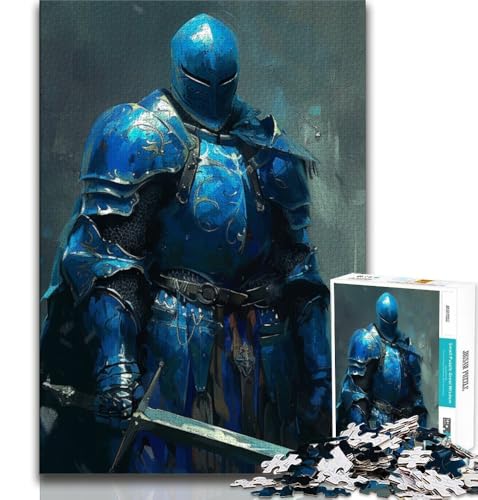Puzzles für Erwachsene und Teenager, Puzzle „Mächtiger mittelalterlicher Ritter“, Stressabbau, Wunschliste zum Zeitvertreib zu Hause mit Weihnachtsmann, 75x50cm von GKJPOXZJ