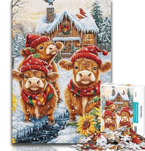 Puzzles für Erwachsene und Teenager, Weihnachts-Yak, Dekomprimierendes intellektuelles Lernspielzeug, Geburtstagsgeschenk, 75x50cm Puzzles für Erwachsene und Teenager, Weihnachts-Yak, Dekomprimierendes intellektuelles Lernspielzeug, Geburtstagsgeschenk, 75x50cm von GKJPOXZJ