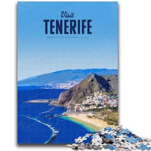 Puzzles für Teenager, 1000 Teile, Besuchen Sie Teneriffa, 1000-teiliges Puzzle, Stressabbau, Wunschliste zum Zeitvertreib zu Hause mit dem Weihnachtsmann (26x38cm) von GKJPOXZJ