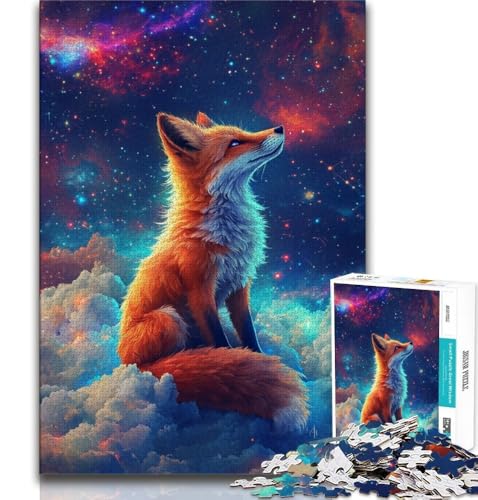 Puzzles für Teenager, 1000 Teile, Fuchs in den Wolken, zum Stressabbau, schwierige Herausforderung, einzigartige Heimdekoration und Geschenke, 38x26cm von GKJPOXZJ