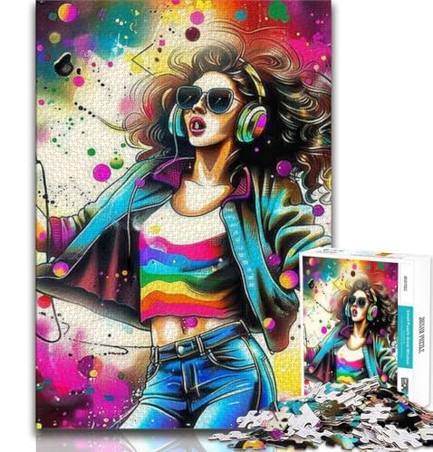 Puzzles für Teenager, 1000 Teile, Musik-Mädchen, Lernspielzeug, Familienspiele, einzigartige Geburtstags- und Geschenkideen, 38x26cm von GKJPOXZJ
