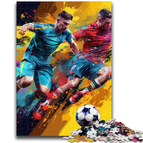 Puzzles für Teenager, Fußball-Sportpuzzles für Teenager, Familienunterhaltungsspielzeug mit passendem Poster und Quizblatt (50x75cm) von GKJPOXZJ